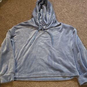 Ugg Belden Pullover Velvet Fleece Sweatshirt Hoodie In Dark Ice Blue